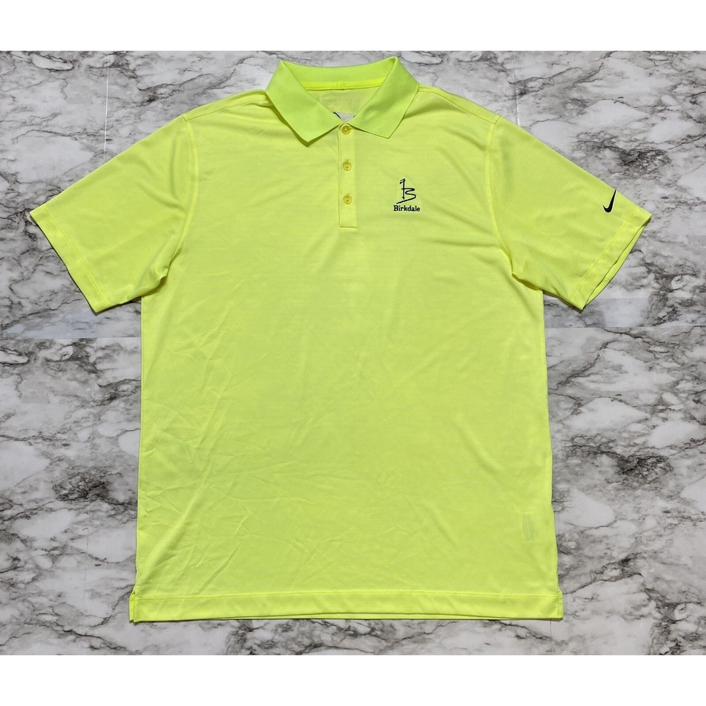 Nike Birkdale Golf Polo Men's Shirt Sz L Neon Arnold Palmer Signature Design